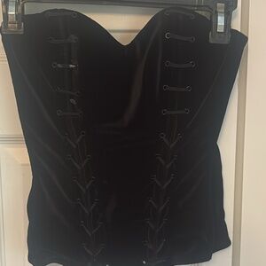 Black velvet bustier